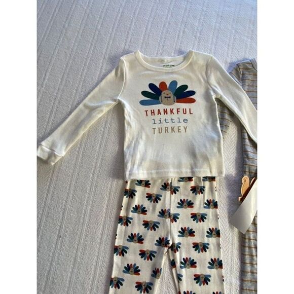 CHICK PEA Boys 2T 4-Piece “THANKFUL LITTLE TURKEY” Pajama Set - Picture 3 of 4